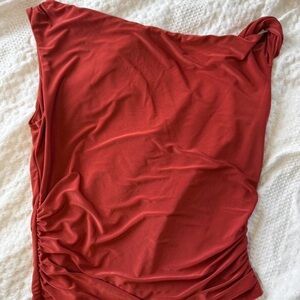 Rust Red One-Shoulder Top